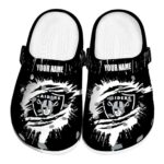 Customized Las Vegas Raiders Splash Motif Background Crocs Best selling