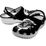 Customized Las Vegas Raiders Splash Motif Background Crocs Best selling