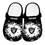 Customized Las Vegas Raiders Splatter Background Crocs Best selling