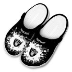 Customized Las Vegas Raiders Splatter Background Crocs Best selling