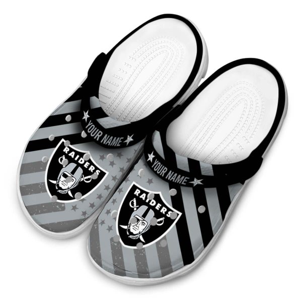 Customized Las Vegas Raiders Star Spangled Graphic Crocs Trendy