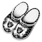 Customized Las Vegas Raiders Zigzag Paint Burst Crocs Best selling