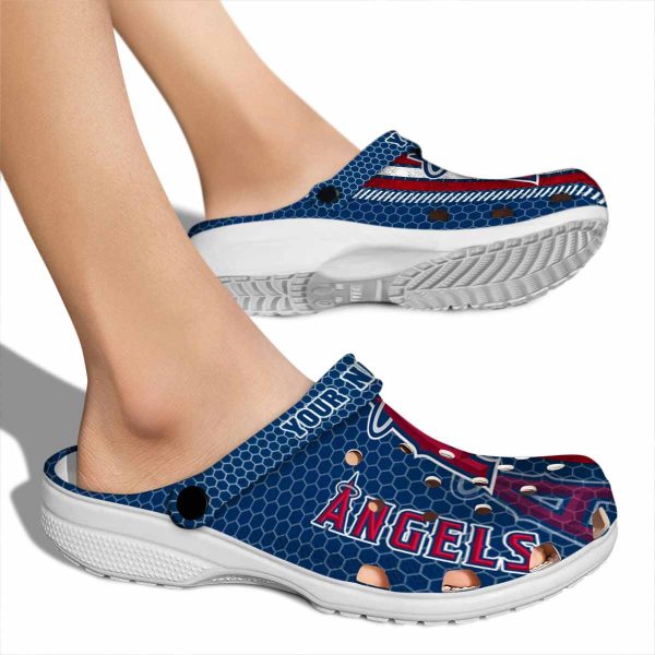 Customized Los Angeles Angels Contrasting Stripes Crocs High quality