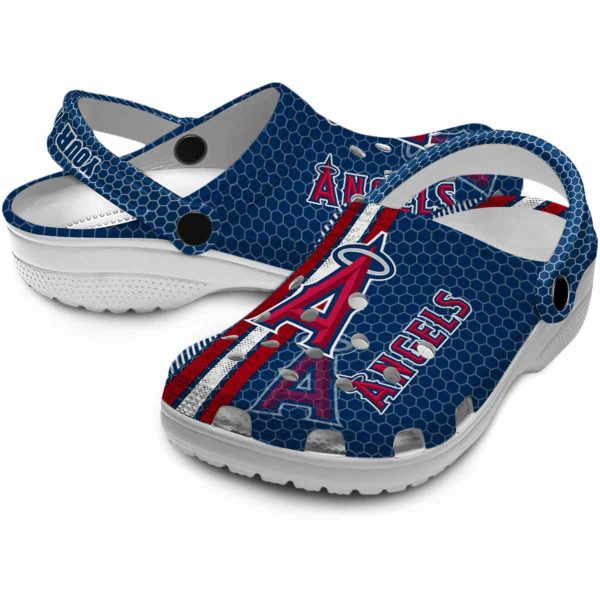 Customized Los Angeles Angels Contrasting Stripes Crocs Latest Model