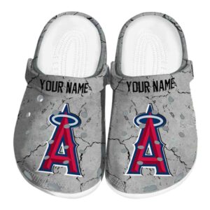 Customized Los Angeles Angels Cracked Texture Crocs Best selling