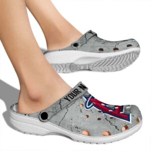 Customized Los Angeles Angels Cracked Texture Crocs High quality