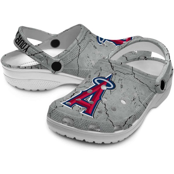 Customized Los Angeles Angels Cracked Texture Crocs Latest Model