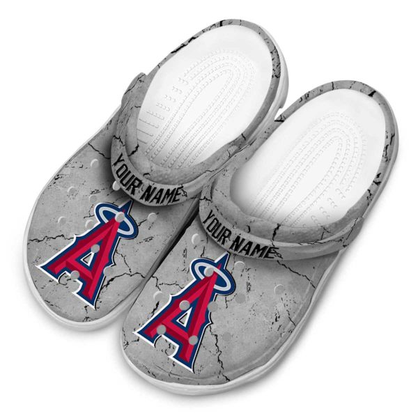 Customized Los Angeles Angels Cracked Texture Crocs Trendy