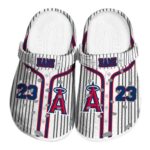 Customized Los Angeles Angels Pinstripe Pattern Crocs Best selling
