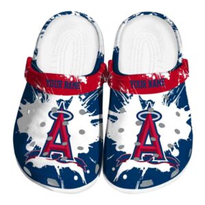Customized Los Angeles Angels Splatter Pattern Crocs Best selling