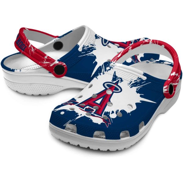 Customized Los Angeles Angels Splatter Pattern Crocs Latest Model
