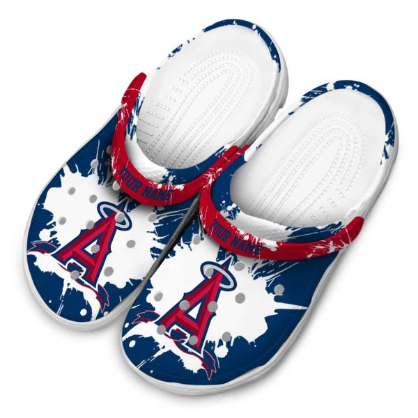 Customized Los Angeles Angels Splatter Pattern Crocs Trendy