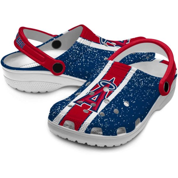Customized Los Angeles Angels Vertical Stripes Crocs Latest Model