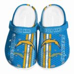 Customized Los Angeles Chargers Contrasting Stripes Crocs Best selling