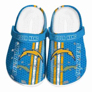 Customized Los Angeles Chargers Contrasting Stripes Crocs Best selling