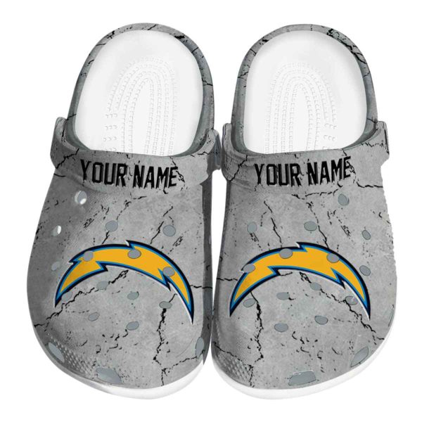 Customized Los Angeles Chargers Cracked Texture Crocs Best selling