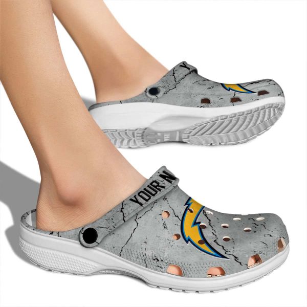 Customized Los Angeles Chargers Cracked Texture Crocs High quality