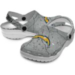 Customized Los Angeles Chargers Cracked Texture Crocs Best selling