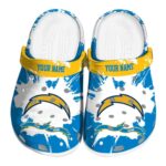 Customized Los Angeles Chargers Splatter Pattern Crocs Best selling