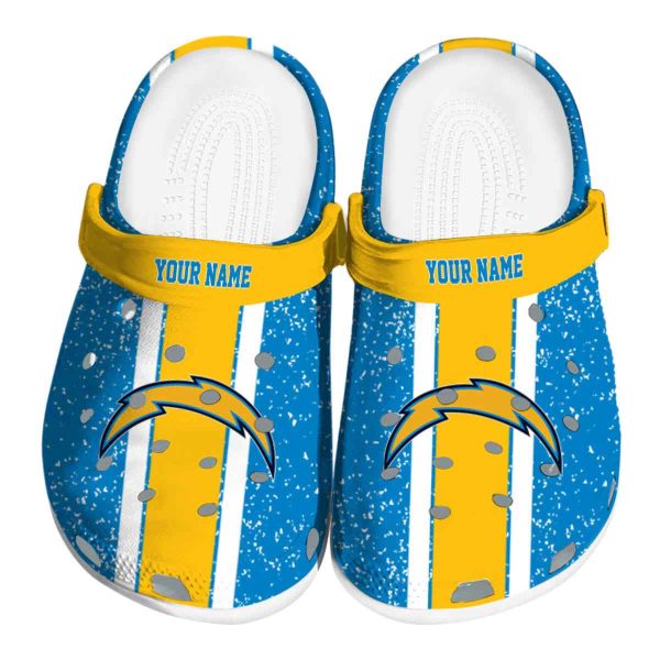 Customized Los Angeles Chargers Vertical Stripes Crocs Best selling