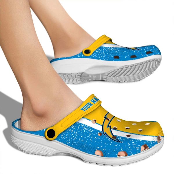 Customized Los Angeles Chargers Vertical Stripes Crocs High quality
