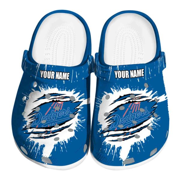 Customized Los Angeles Dodgers Splash Motif Background Crocs Best selling