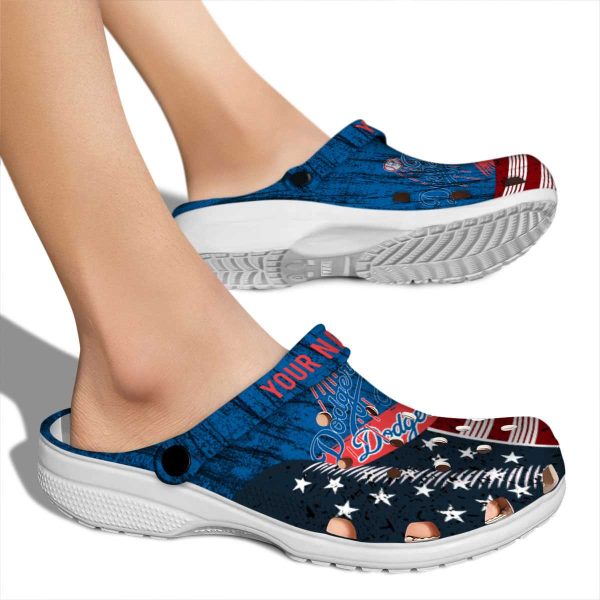 Customized Los Angeles Dodgers Star Spangled Side Pattern Crocs High quality