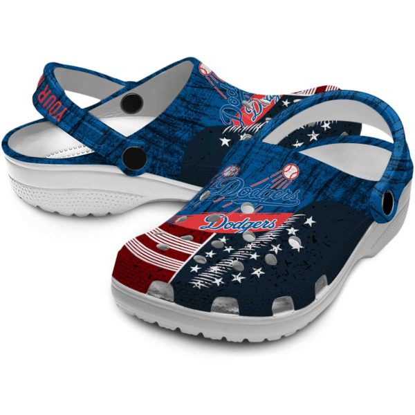 Customized Los Angeles Dodgers Star Spangled Side Pattern Crocs Latest Model
