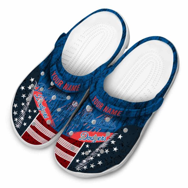 Customized Los Angeles Dodgers Star Spangled Side Pattern Crocs Trendy