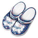 Customized Los Angeles Dodgers Zigzag Paint Burst Crocs Best selling