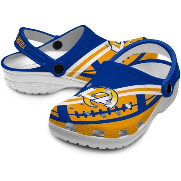 Customized Los Angeles Rams Football Motif Crocs Latest Model