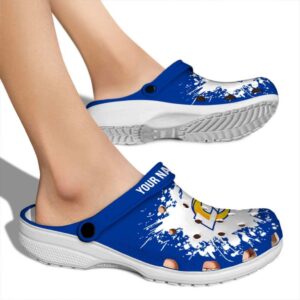 Customized Los Angeles Rams Splatter Background Crocs High quality