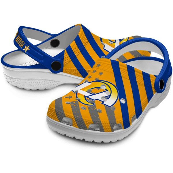 Customized Los Angeles Rams Star Spangled Graphic Crocs Latest Model