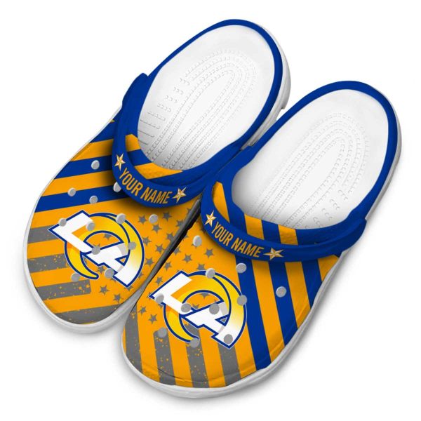 Customized Los Angeles Rams Star Spangled Graphic Crocs Trendy