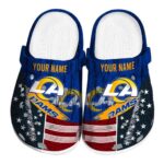 Customized Los Angeles Rams Star Spangled Side Pattern Crocs Best selling