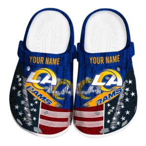 Customized Los Angeles Rams Star Spangled Side Pattern Crocs Best selling