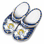 Customized Los Angeles Rams Zigzag Paint Burst Crocs Best selling