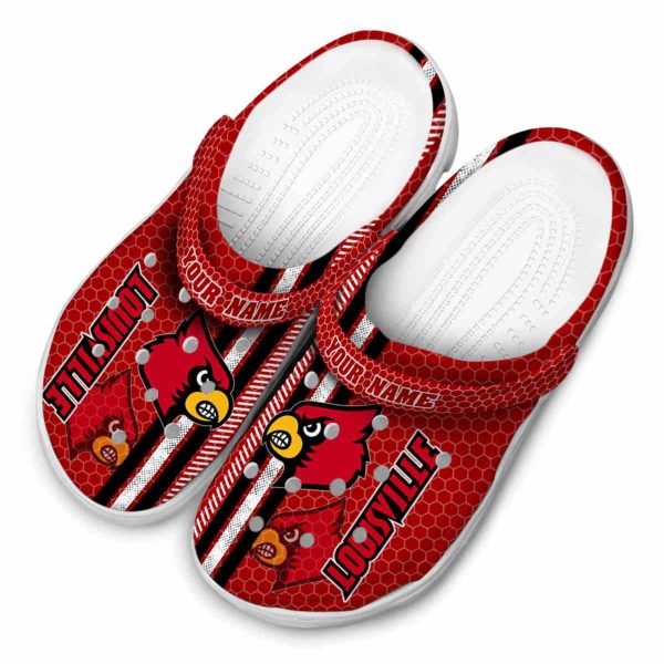 Customized Louisville Cardinals Contrasting Stripes Crocs Trendy