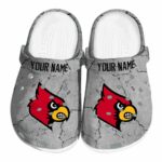 Customized Louisville Cardinals Cracked Texture Crocs Best selling