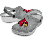 Customized Louisville Cardinals Cracked Texture Crocs Best selling