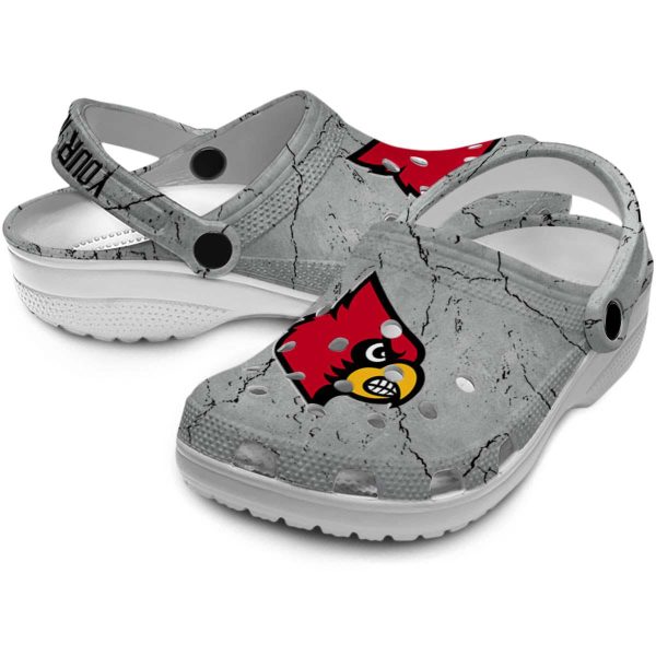 Customized Louisville Cardinals Cracked Texture Crocs Latest Model