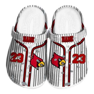 Customized Louisville Cardinals Pinstripe Pattern Crocs Best selling