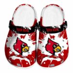 Customized Louisville Cardinals Splatter Pattern Crocs Best selling