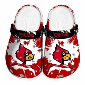 Customized Louisville Cardinals Splatter Pattern Crocs Best selling