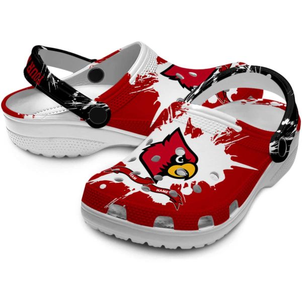 Customized Louisville Cardinals Splatter Pattern Crocs Latest Model