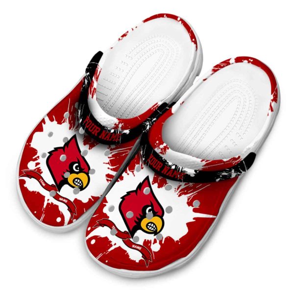 Customized Louisville Cardinals Splatter Pattern Crocs Trendy