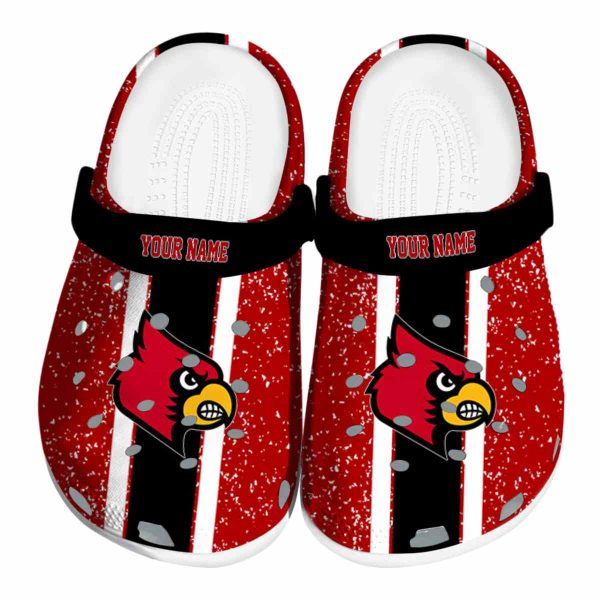 Customized Louisville Cardinals Vertical Stripes Crocs Best selling