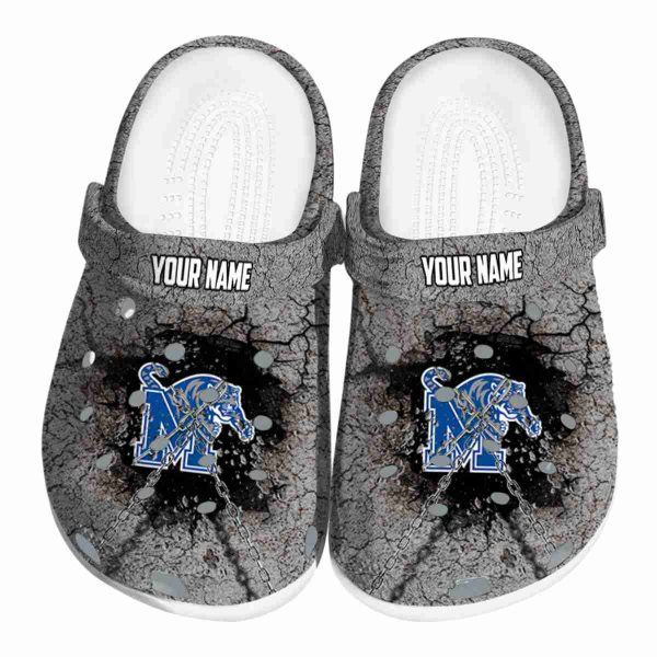 Customized Memphis Tigers Cracked Ground Texture Crocs Best selling