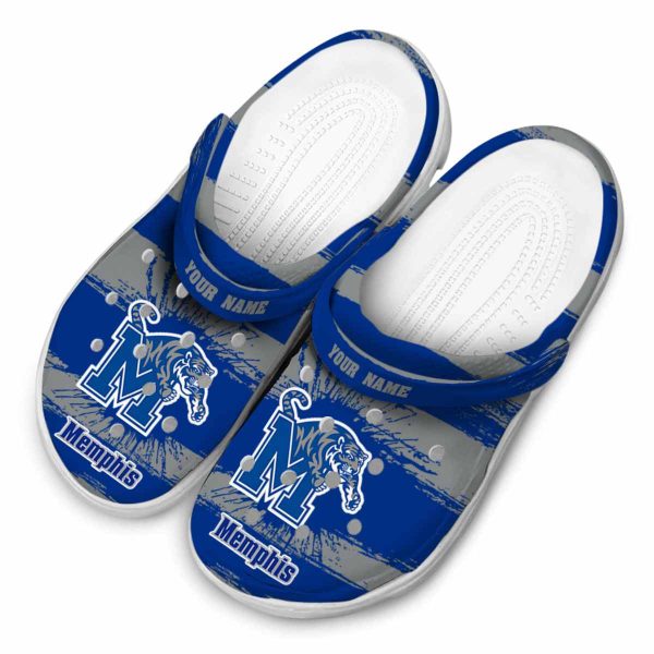 Customized Memphis Tigers Paint Splatter Graphics Crocs Trendy