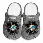 Customized Miami Dolphins Cracked Ground Texture Crocs Best selling
